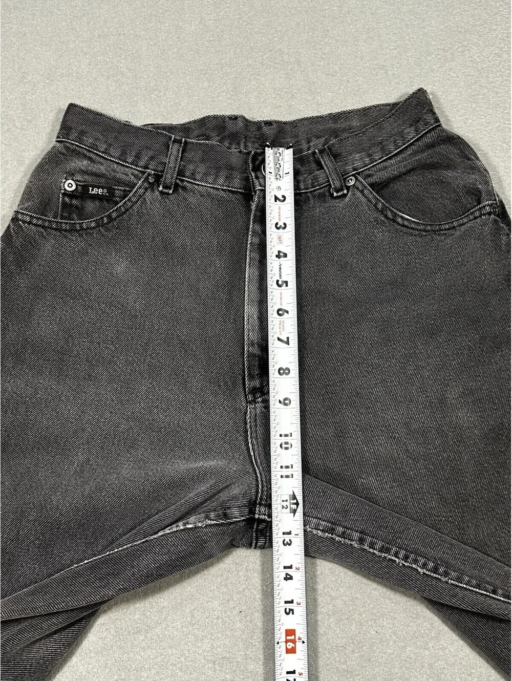 Lee Vintage Black Denim Jeans USA Made 28x28 Heart Patch Repair Mom Fit 12